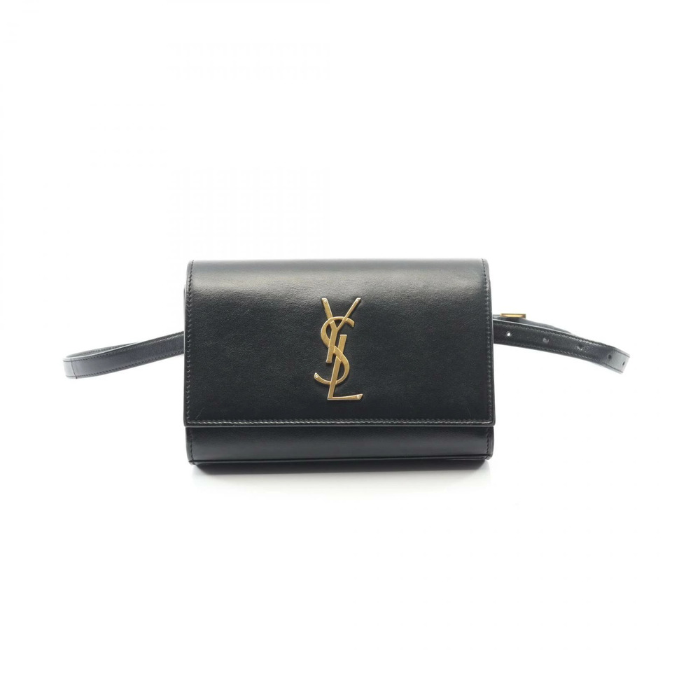 Yves Saint Laurent Monogram Waist Bag Leather Black